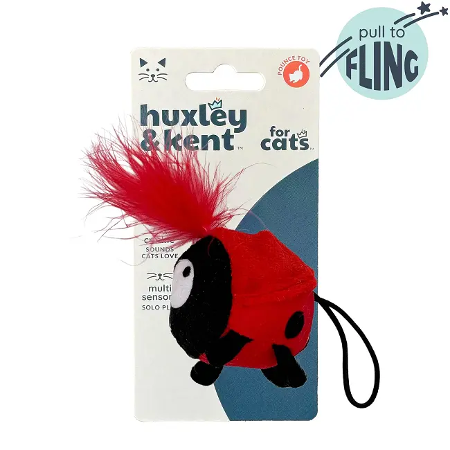 Ladybug Flinger Interactive Cat Toy – Spring-Activated Fluttering Bug Toy 1