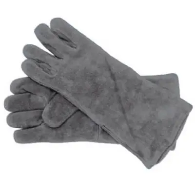 Leather Hearth Gloves For Fireplace Safety – One-Size-Fits-Most 1