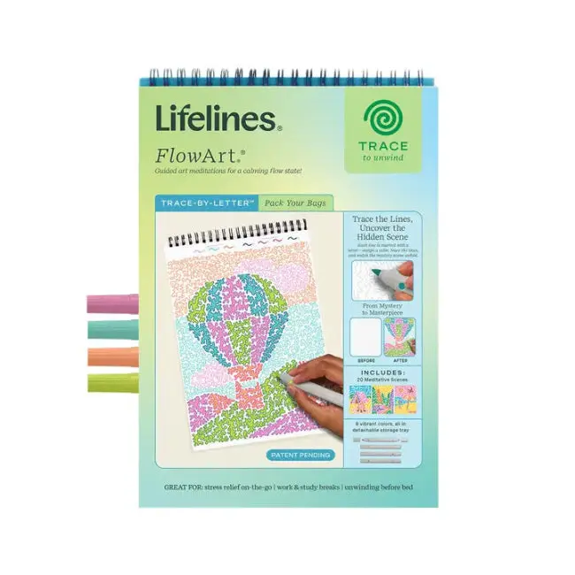 Lifelines Flowart Trace-By-Letter Activity Set: Pack Your Bags 1