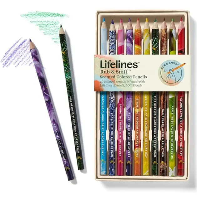 Lifelines Rub-And-Sniff Colored Pencils – 10-Piece Scented Art Set 1
