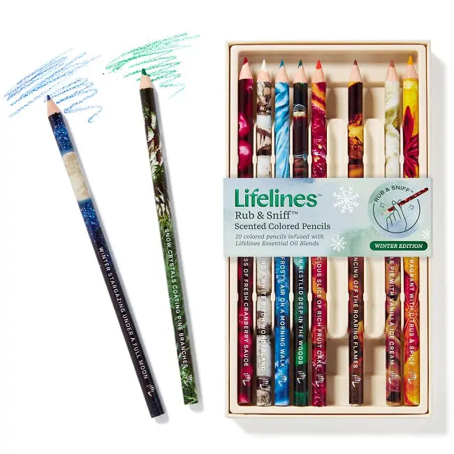 Lifelines Winter-Themed Rub-And-Sniff Colored Pencils – 10-Pack 1