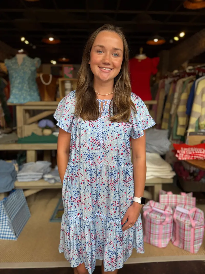 Lillian Star-Spangled Blue Maxi Dress 1