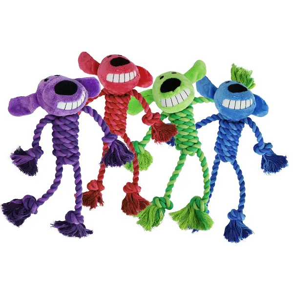 Loofa-Infused Rope Dog Chew Toy – Color Variety 1