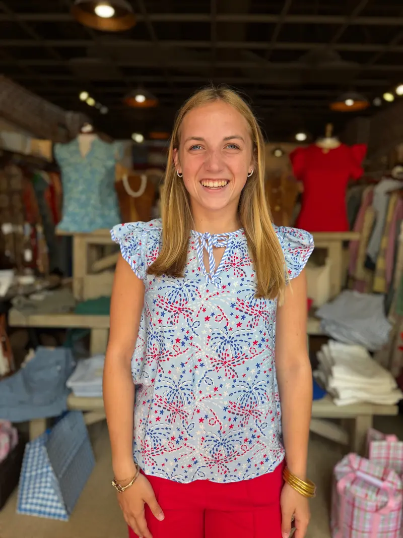 Lydia Star-Spangled Blue Sleeveless Top 1
