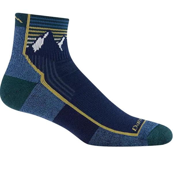 Men'S Hiker Quarter Socks – Midweight Outdoor Comfort In Mountain Lake 1