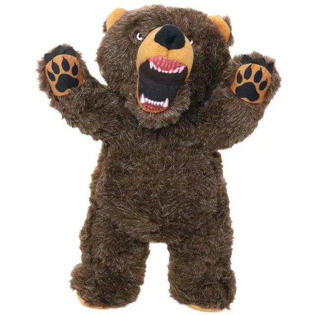 Mighty Angry Animals Brown Bear Plush Dog Toy – Durable Chew-Resistant Design 1