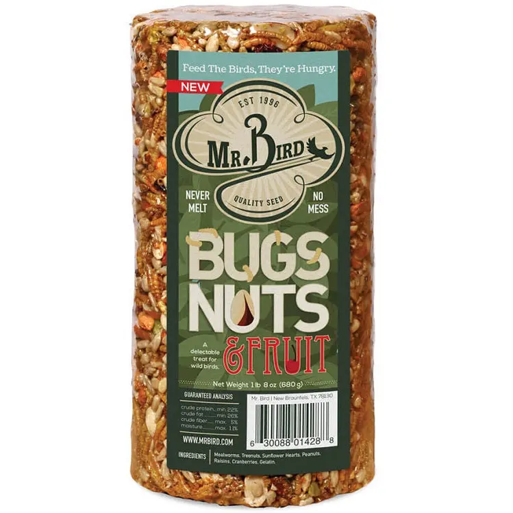 Mr. Bird Bugs, Nuts & Fruit Seed Log For Backyard Birds 1