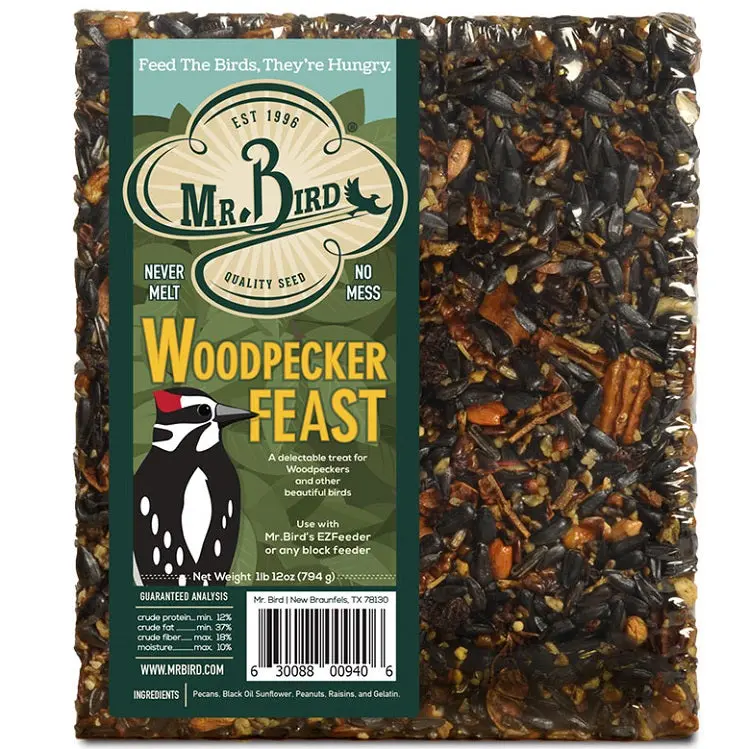 Mr. Bird Woodpecker Feast Large Suet Cake – High-Energy Bird Food 1