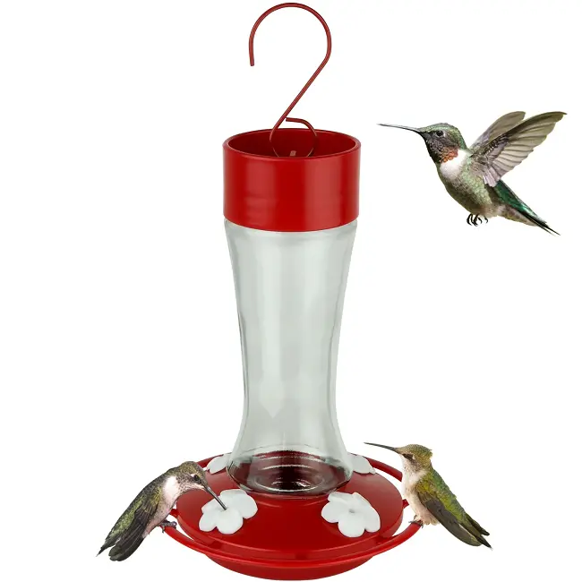 Nature’S Way Scarlet Silhouette Glass Hummingbird Feeder With Gravity Design 1