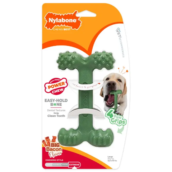 Nylabone Power Chew Easy Hold Bone – Large Durable Chew Toy For Medium To Large Dogs 1