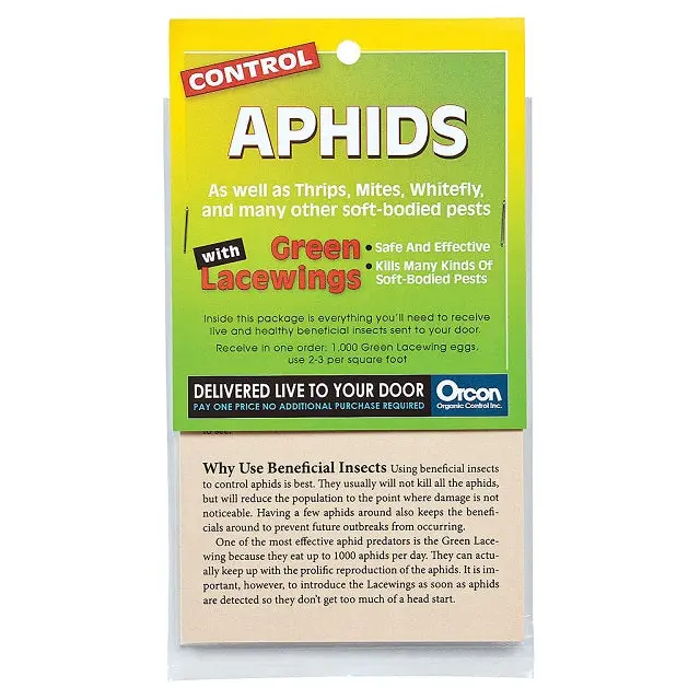 Organic Green Lacewing Aphid Control – Pre-Paid Release Certificate 1