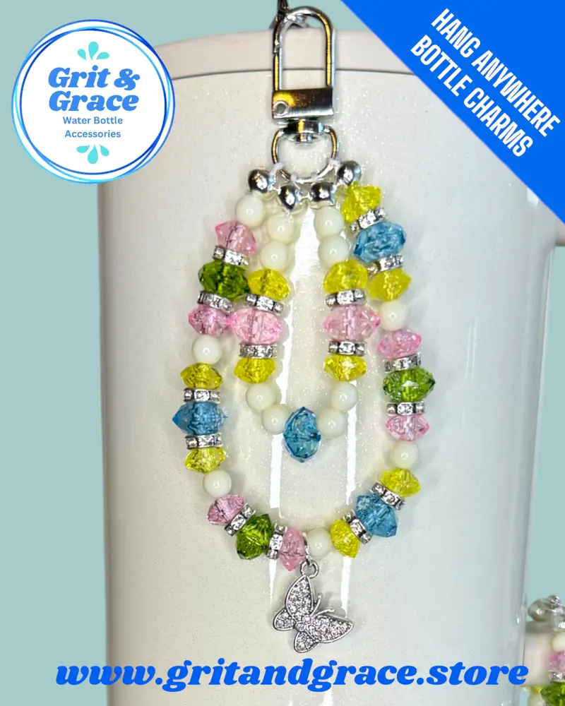 Pastel Checkers Double Loop Hang-Anywhere Charm 1