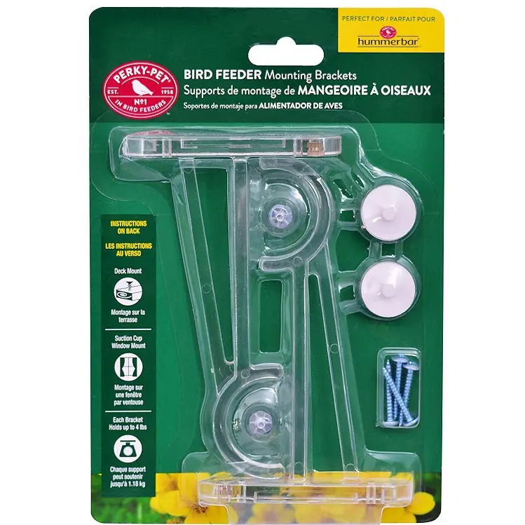 Perky-Pet Adjustable Window Or Wall Mounting Brackets For Bird Feeders 1