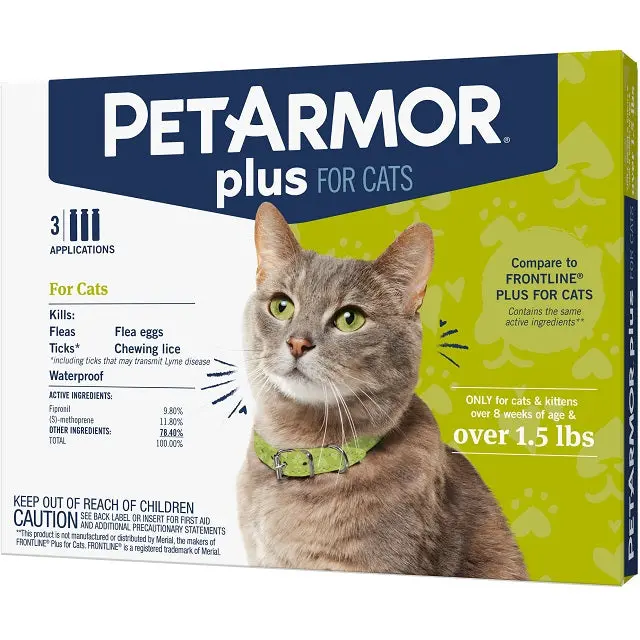 Petarmor Plus Flea & Tick Topical Treatment For Cats – 3-Pack 1