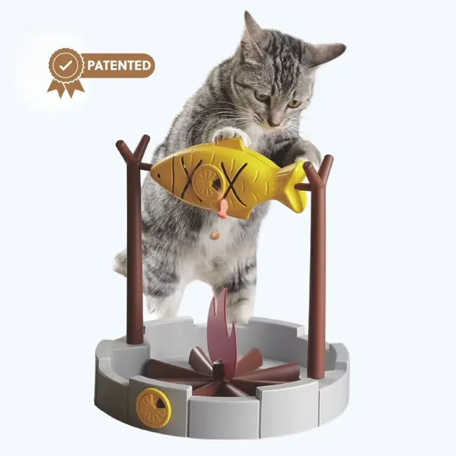 Petpals Grilled Fish Treat Dispenser – Interactive Cat Toy With Hidden Snacks 1