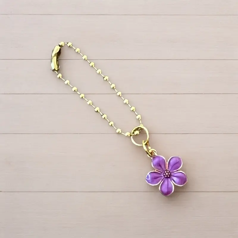Primrose Purple Floral Handle Charm 1