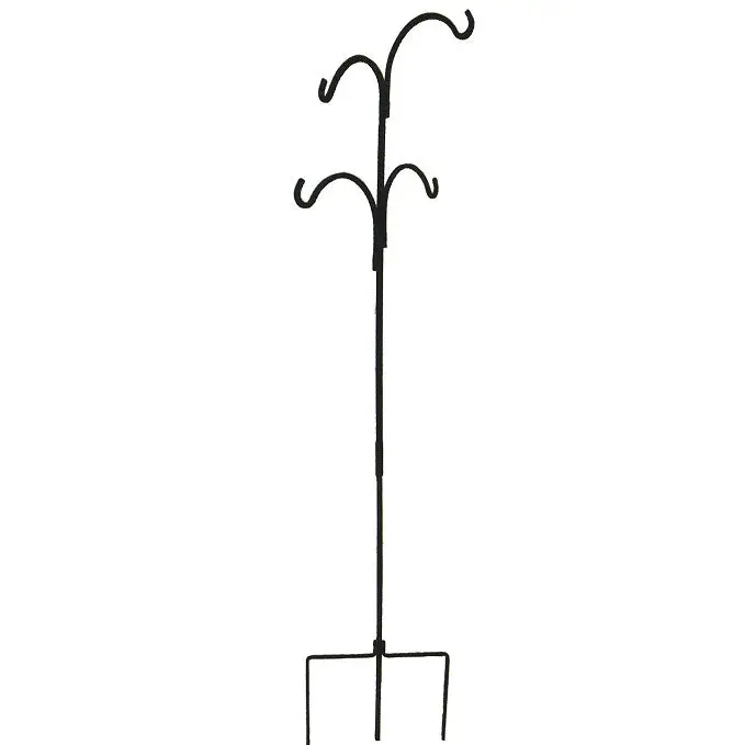 Quad Magnum Shepherd’S Hook – 90" Tall Black Wrought Iron Stand 1