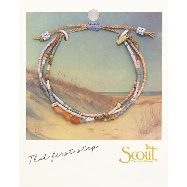 Red Aventurine And Gold Mixed-Media Inspirational Bracelet 1
