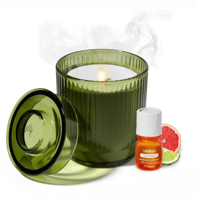 Ribbed Olive Flameless Candle Diffuser By Lifelines 1
