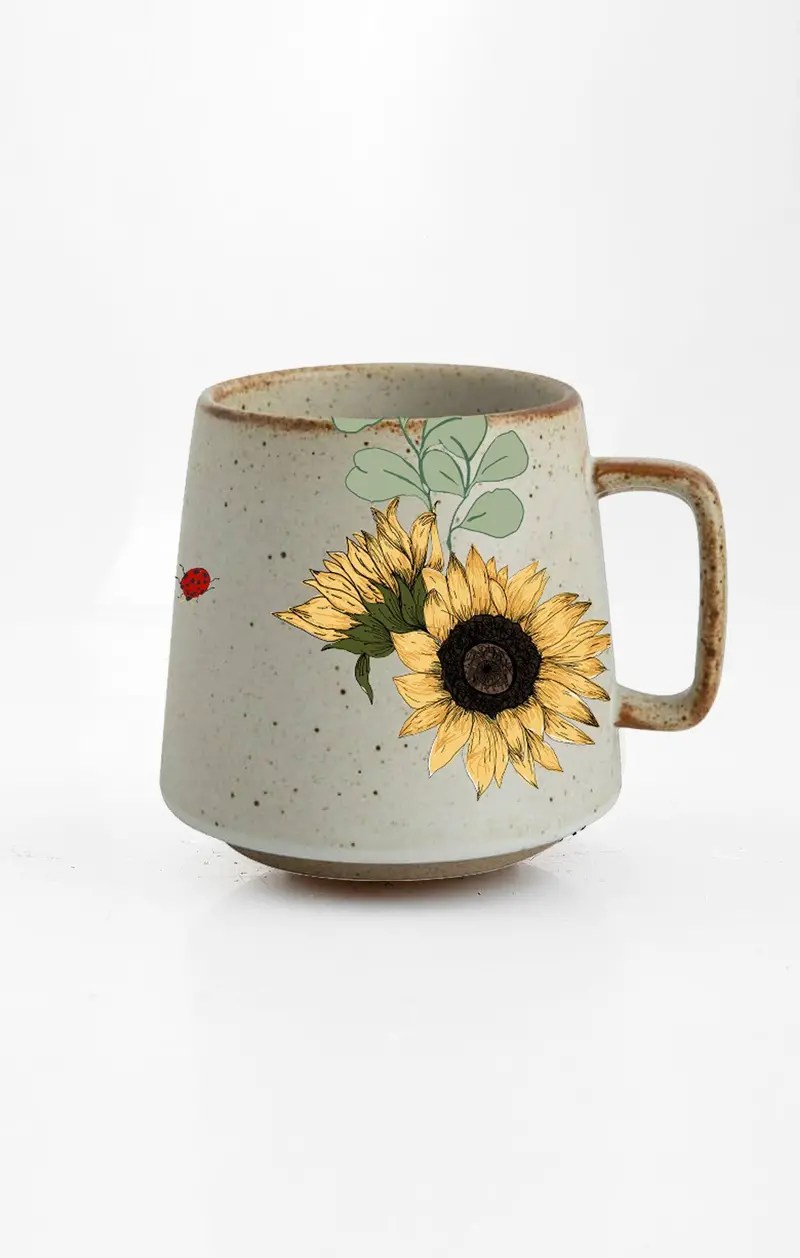 Savor Sunshine Sunflower Ceramic Mug 1