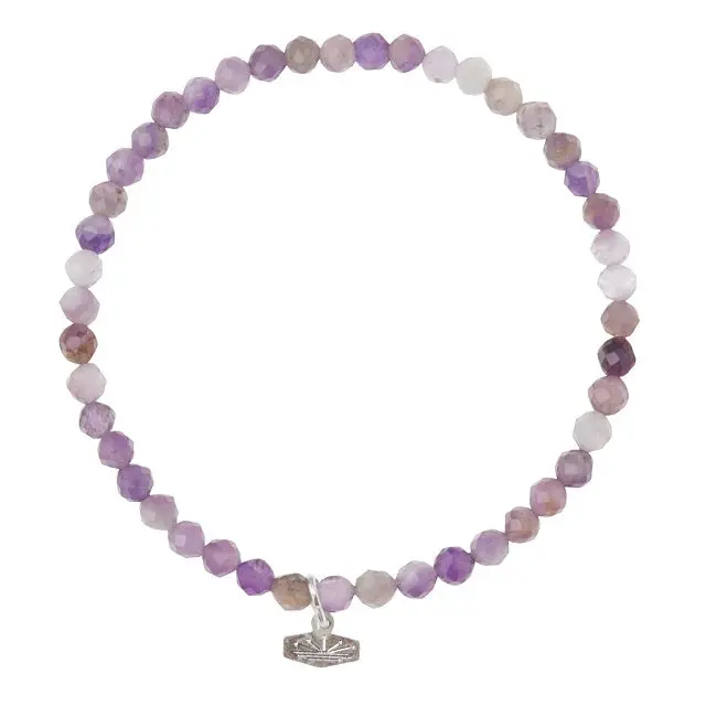 Scout Mini Faceted Stone Bracelet – Amethyst Gemstone With Silver Finish 1