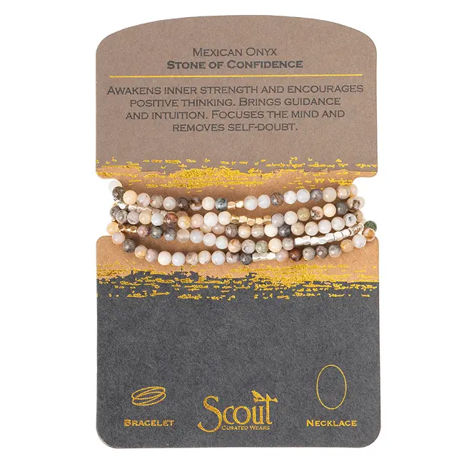 Scout Stone Wrap Bracelet Or Necklace – Mexican Onyx, Symbol Of Confidence 1