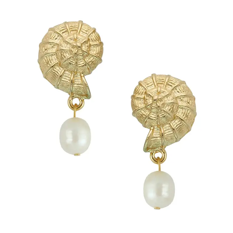 Shell And Cultured Pearl Drop Earrings 1