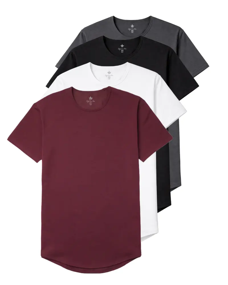 Signature Line Drop-Hem Shirts – Modern Asymmetrical Cut Casual Tops