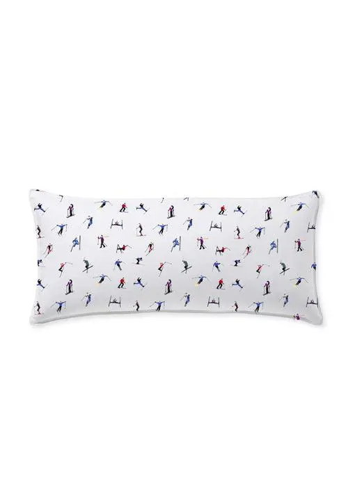 Ski-Themed Throw Pillow With Mountain-Inspired Artwork 1