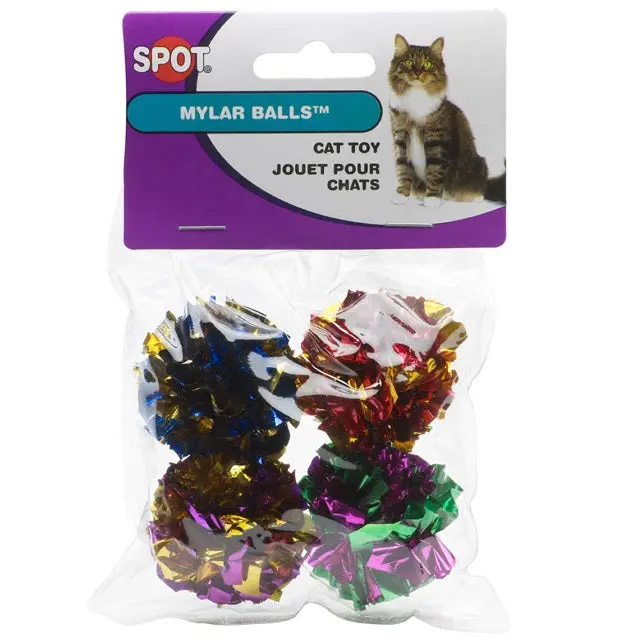 Spot Mylar Ball Cat Toys – Reflective 4-Pack 1