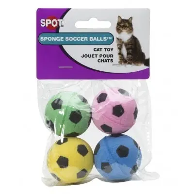 Spot Sponge Soccer Ball Cat Toys – 4-Pack 1