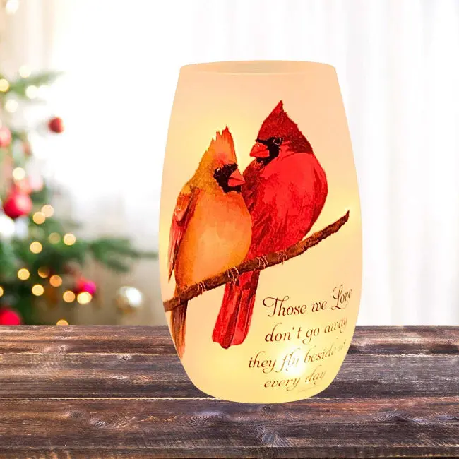 Stony Creek Cardinal Angel Pre-Lit Mini Jar Candle – Assorted Styles 1