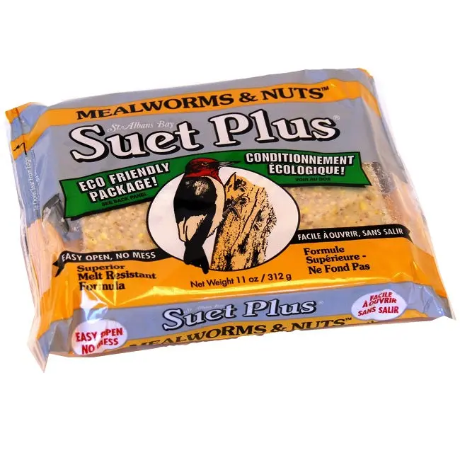 Suet Plus Mealworm & Nut Bird Cake – 11 Oz High-Energy Backyard Feed 1