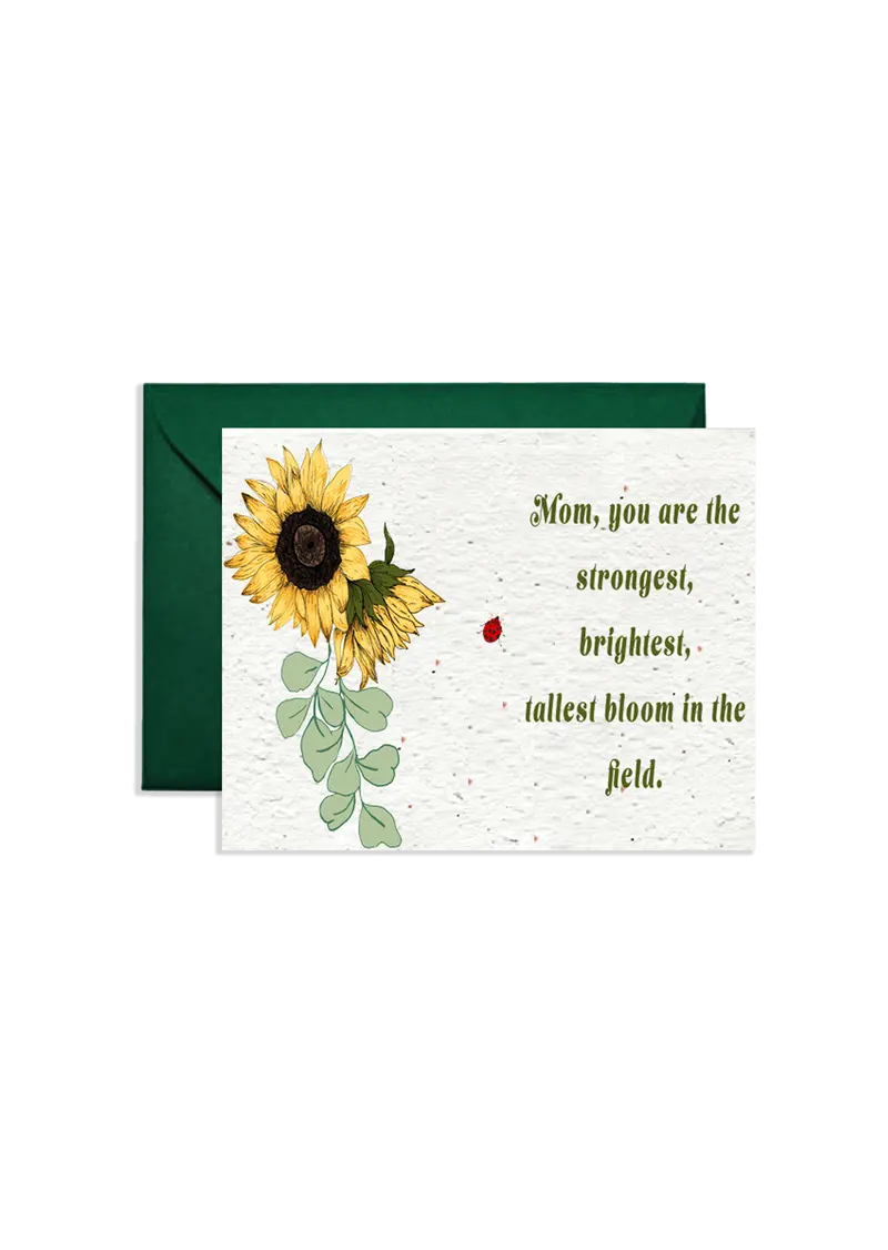 Sunflower Serenade Seed Paper Thank You Card For Mom 1