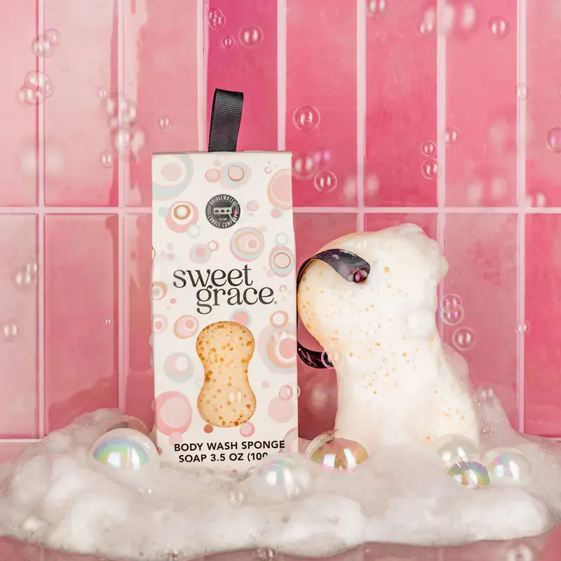 Sweet Grace Body Wash Sponge Set – 3.5 Oz Exfoliating Soap 1