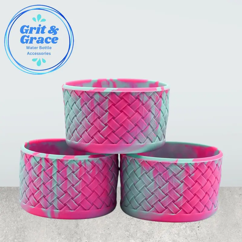 Teal And Hot Pink Swirl Basketweave Boot 1
