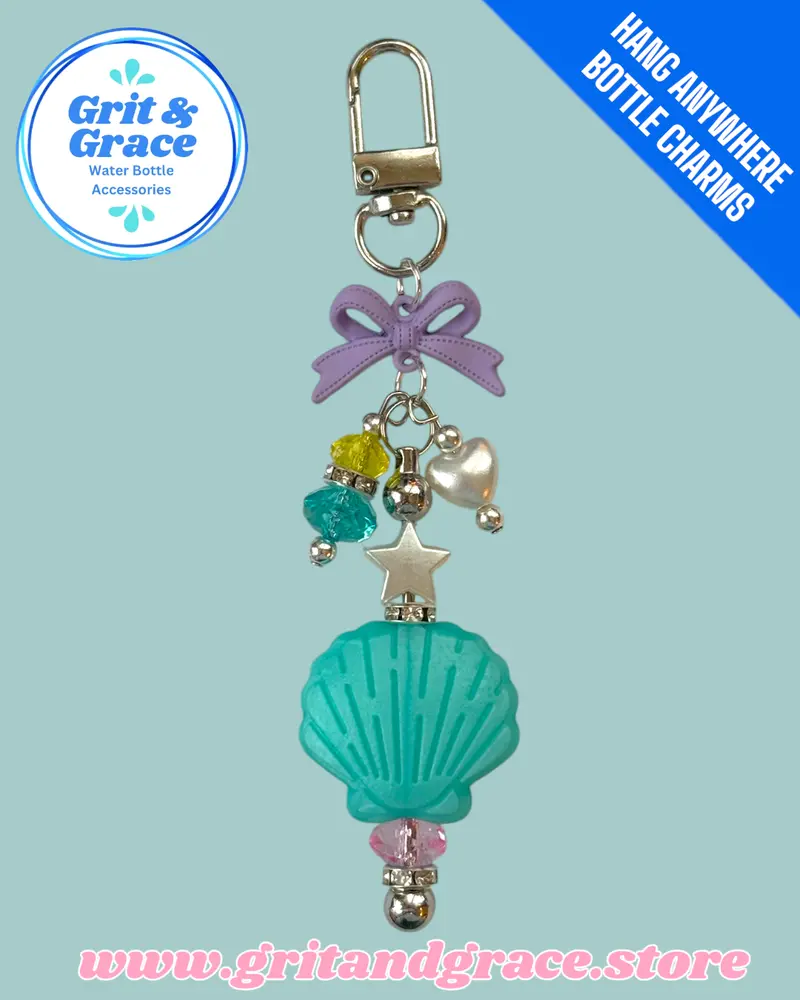 Teal Silicone Shell Bottle Charm – Hang Anywhere 1