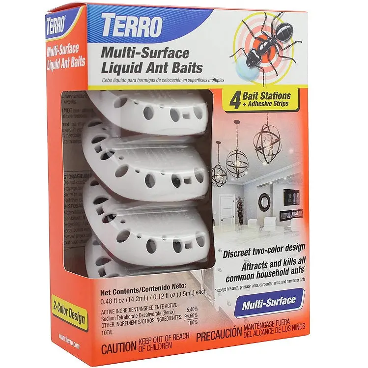 Terro Multi-Surface Liquid Ant Bait Stations – 4-Pack Indoor/Outdoor Pest Control System 1