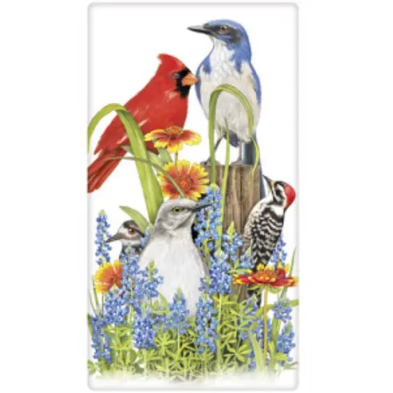 Texas Birds Flour Sack Towel – Cotton Kitchen Or Bath Towel, Bagged 1
