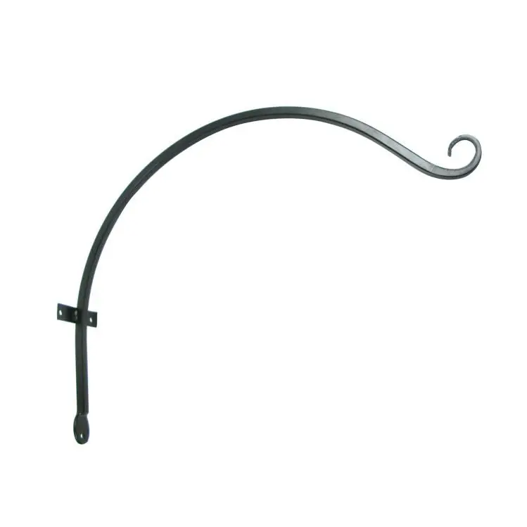 The Hookery A-24 Curved Wall-Mount Hook – 18" Black Wrought Iron 1
