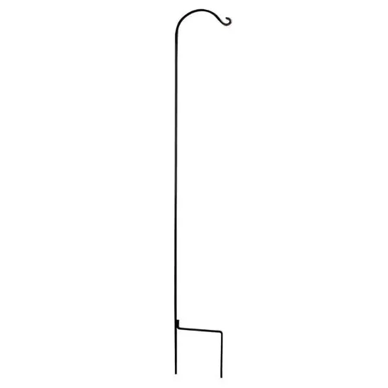 The Hookery Black Wrought Iron Shepherd’S Hook Set – Two-Piece, 90-Inch Square Base 1