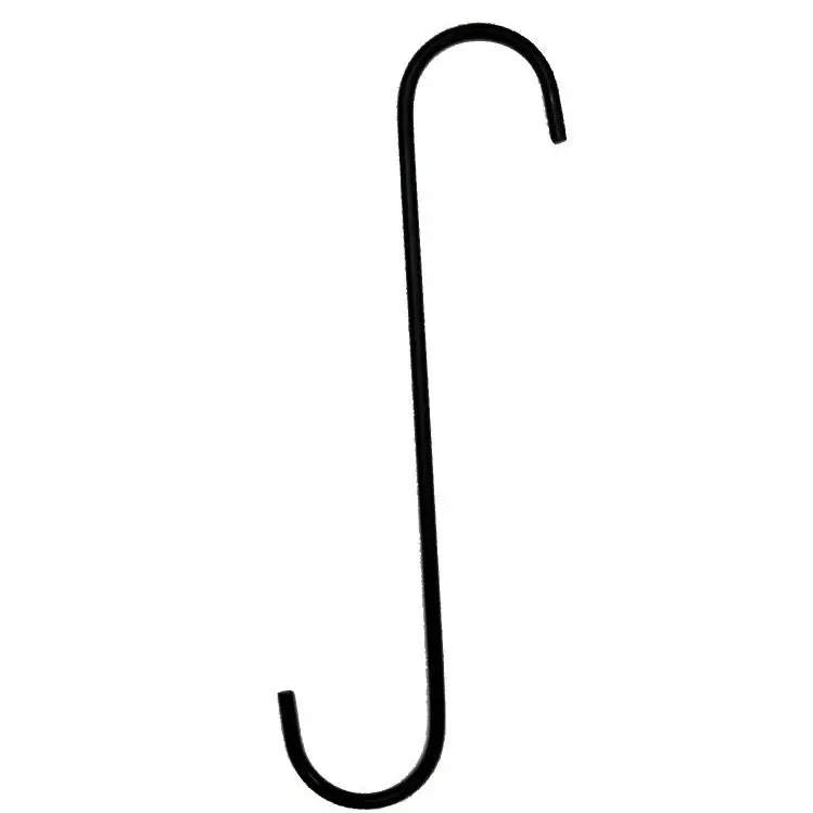 The Hookery Gh-12 S-Hook – 12" Heavy-Duty Black Wrought Iron 1
