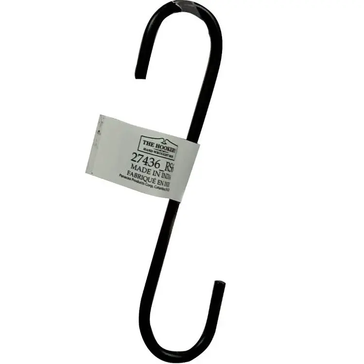 The Hookery Rs-6 S-Hook – 6" Compact Black Wrought Iron Hook 1