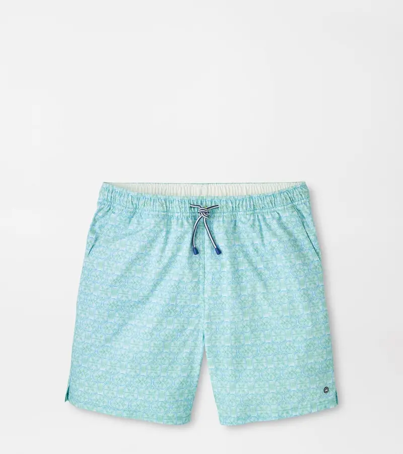 Tide Lines Rainforest Print Swim Trunks 1
