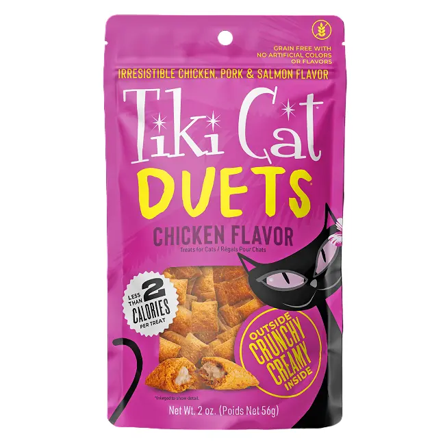 Tiki Cat Duets Chicken Treats For Cats – 2 Oz Dual-Compartment Wet Snacks 1