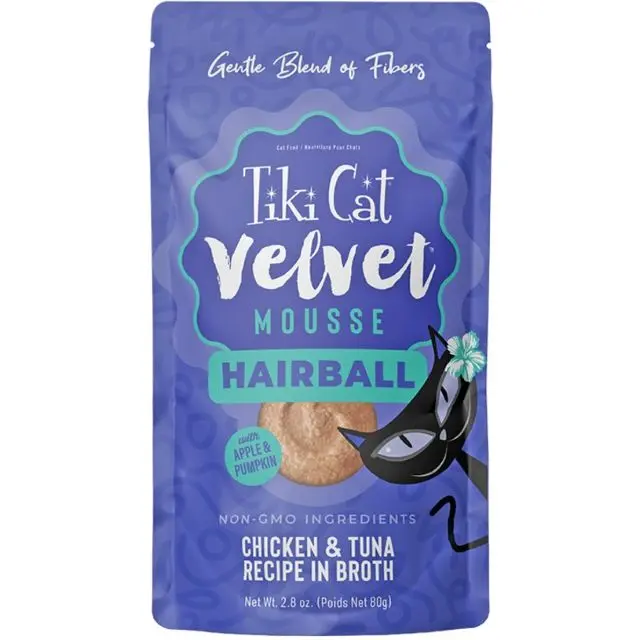 Tiki Cat Luau Velvet Mousse Hairball Control Wet Cat Food – Chicken & Tuna (2.4 Oz) 1