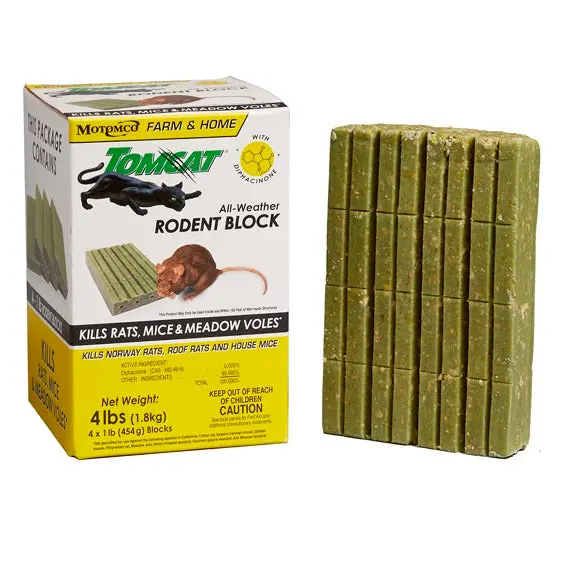 Tomcat All-Weather Rodent Block Bait – 1 Lb Blocks, 4-Pack 1