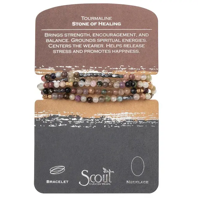 Tourmaline Stone Wrap Bracelet Or Necklace – Natural Gemstone Style 1