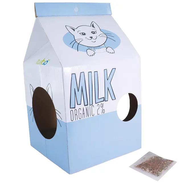 Turbo By Coastal Milk Carton Cat Scratcher – Durable Cardboard Play Toy 1