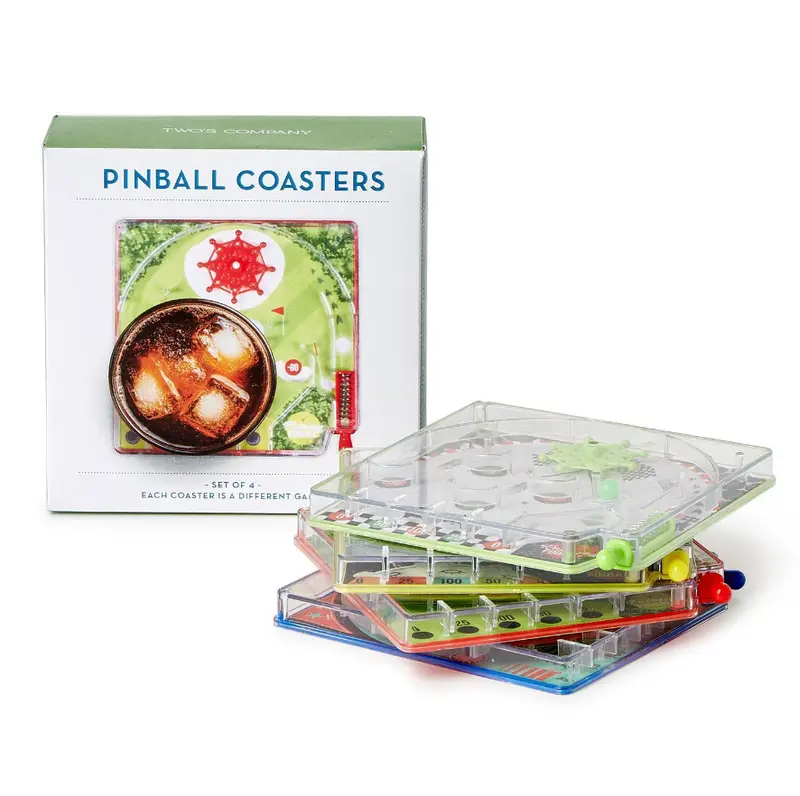 Vintage-Inspired Pinball-Themed Coaster Set 1
